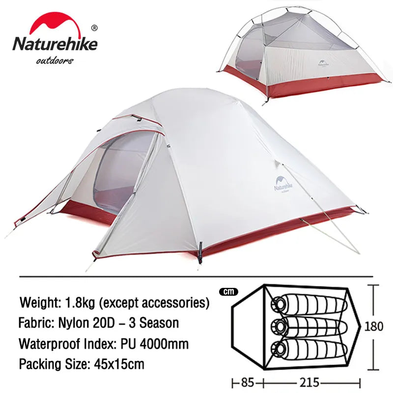 Naturehike Cloud Up 1 2 3 People Tent - My Store