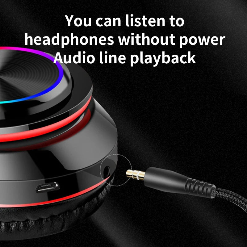 Wireless Bluetooth 5.0 Headphone With Microphone Sports Gaming Foldable Headphones B39