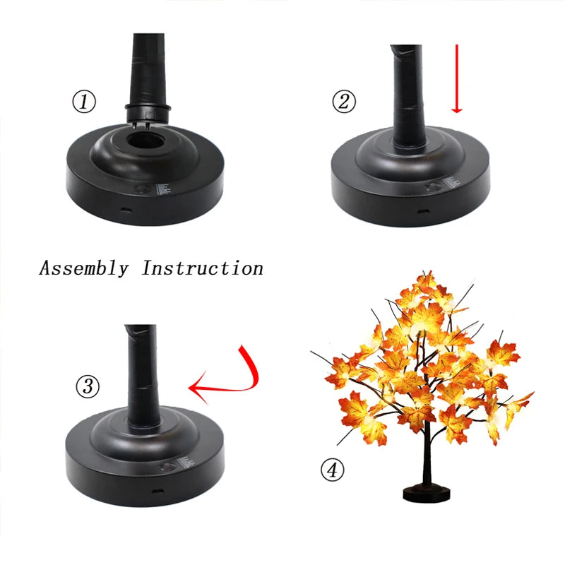 Artificial Maple Tree Cherry Ball Led Desktop Tree Christmas Decor