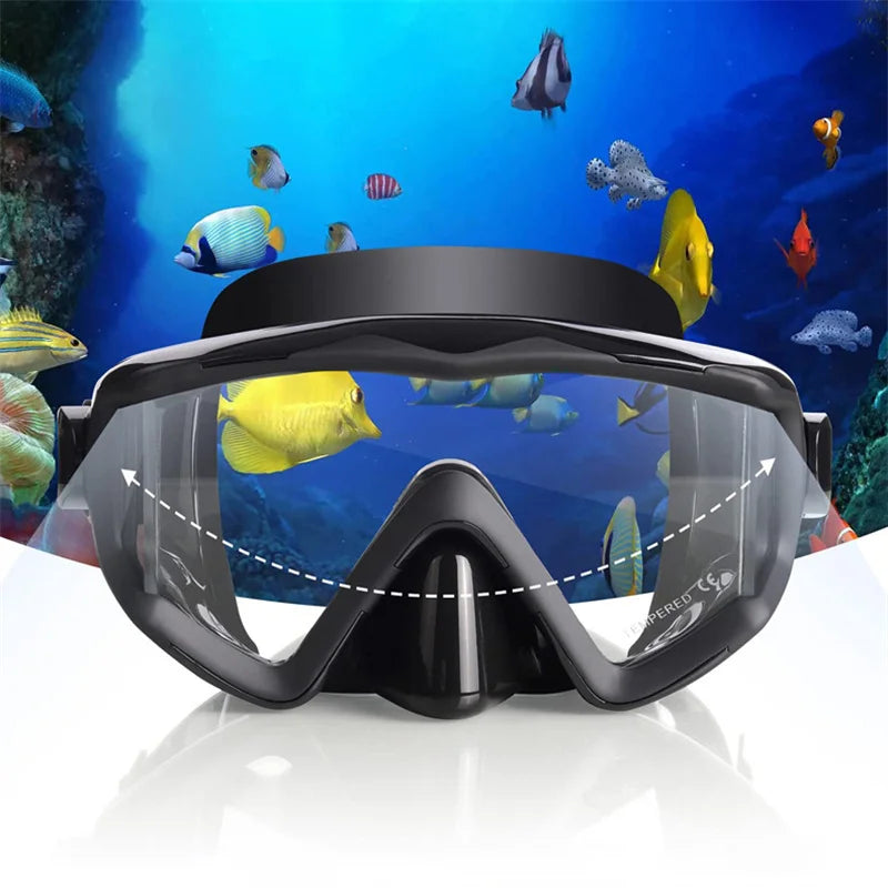 Professional Silicone Gear Scuba Diving Mask Equipment Snorkel Adults UV Waterproof Swim Glasses