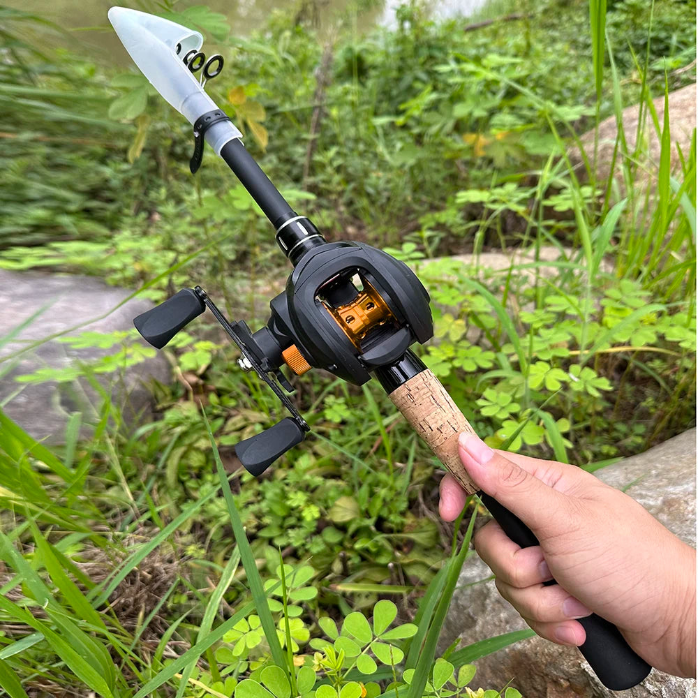 Fishing Rod and Reel Combo Set Telescopic Lure Rod Spinning Casting Short Jigging Rod