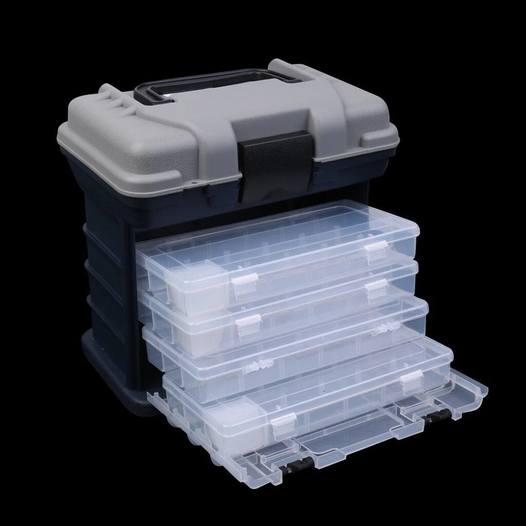 4 Drawer Tackle Box Fishing Baits Lures Tool Shock-resistant Large Storage - My Store
