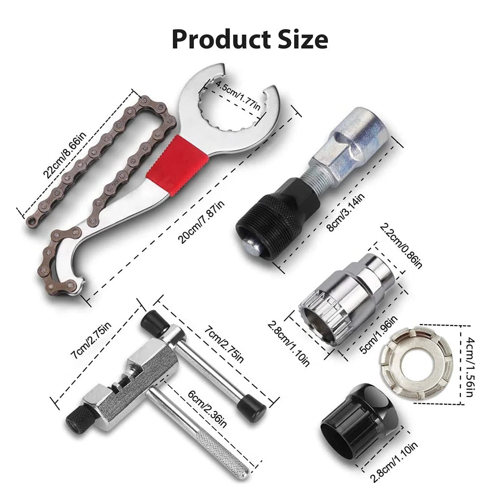 Bicycle Repair Tool Kits Chain Breaker Flywheel Remover Cutter Crank Puller Bike Wrench