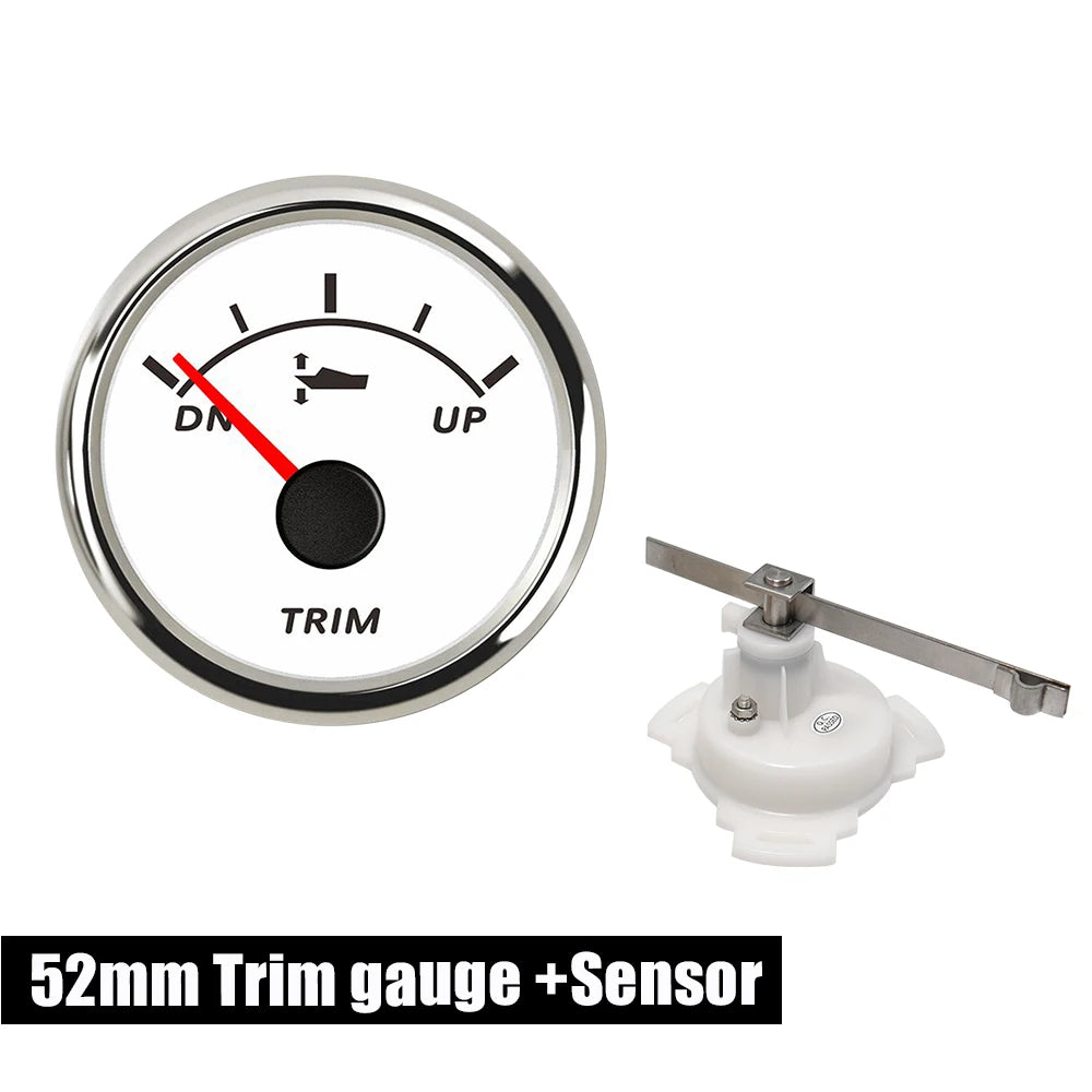 12V/24V Stainless Steel Bezel UP-DN Right Side Trim Meter Boat Trim Gauge with Red Backlight Car Accessories