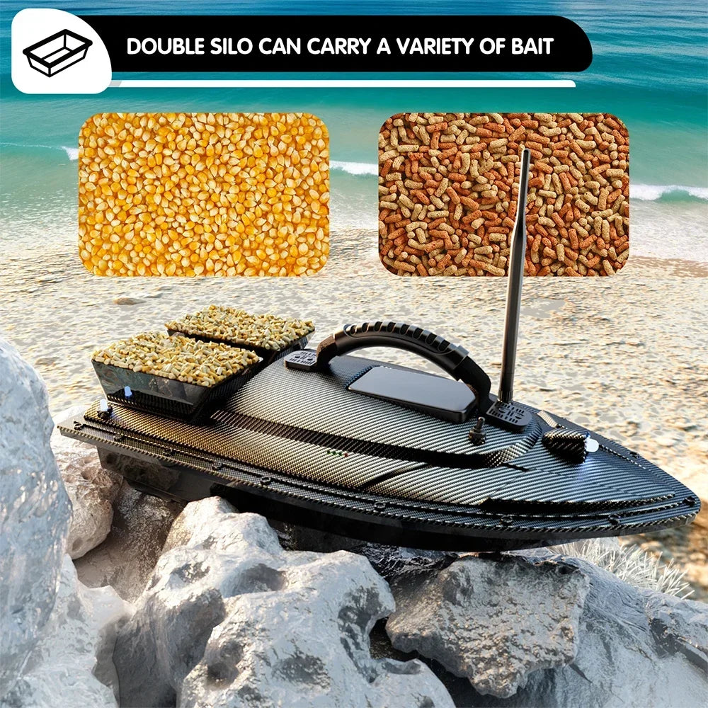 VWVIVIDWORLD Endurance/ Max 8 Hours/GPS Fishing Bait Boat/ 500m Control/Fish Finder/Automatic Cruise/Return/Route Correction,VX