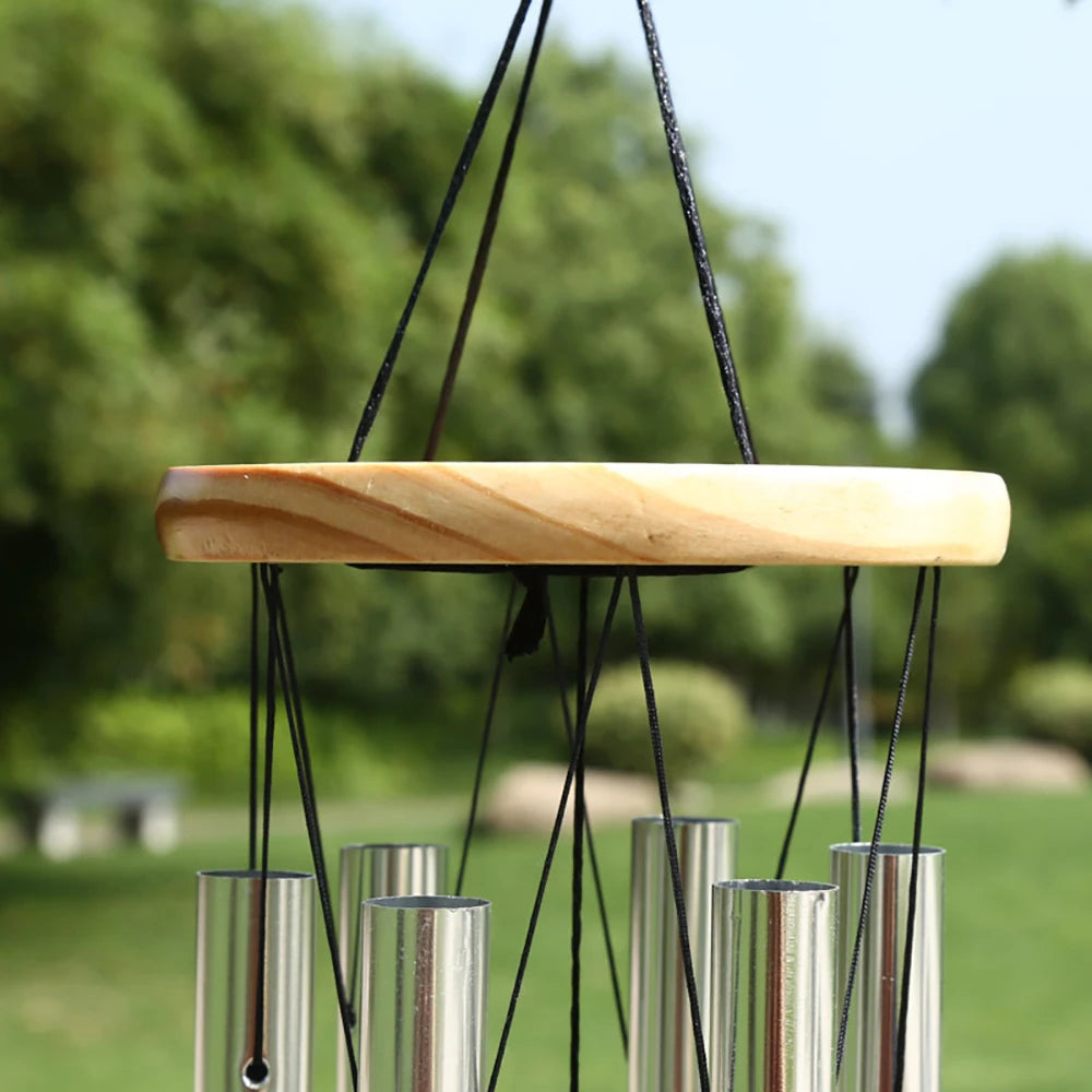 Silver 6 Tube Wind Chime Chapel Bells Wall Hanging Ornament Home Garden Outdoor Decor Wind Chimes