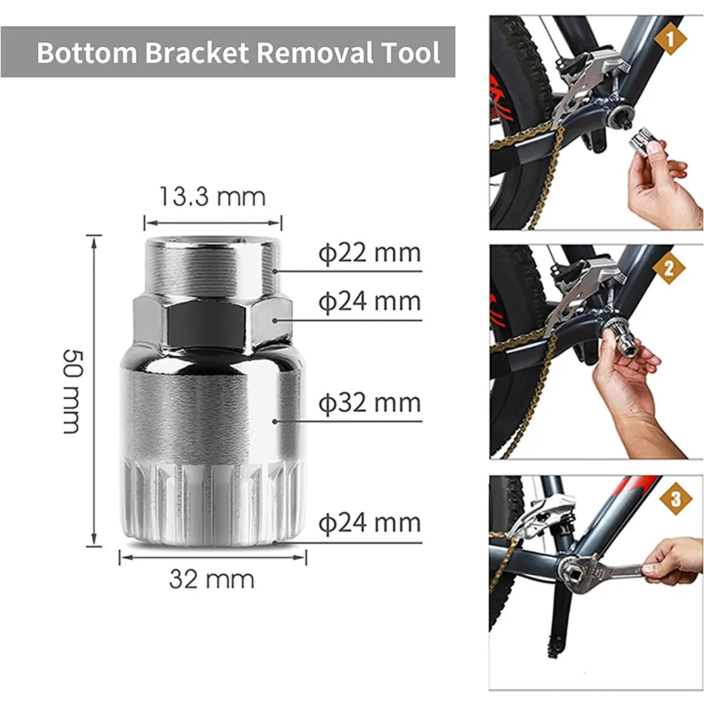 Bicycle Repair Tool Kits Chain Breaker Flywheel Remover Cutter Crank Puller Bike Wrench