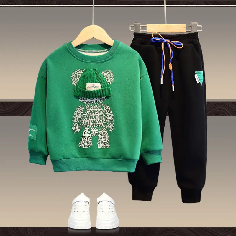 Boys And Girls Tops Pants 2Pcs Outfits Kids Teenage Costume Suit Spring Autumn Trend