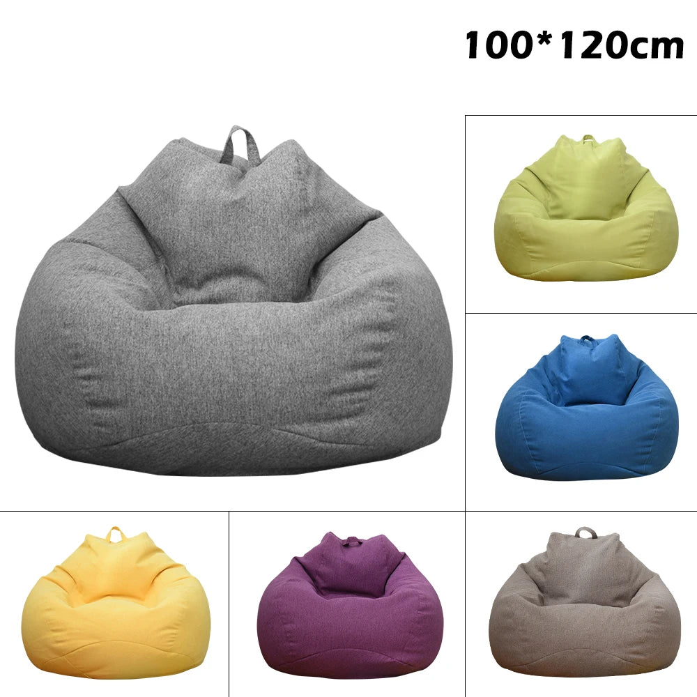 Lazy Sofas Cover Chairs Without Filler Adults Bean Bag Chair Couch Living Room Bedroom