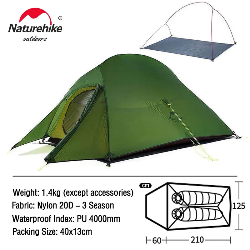 Naturehike Cloud Up 1 2 3 People Tent - My Store