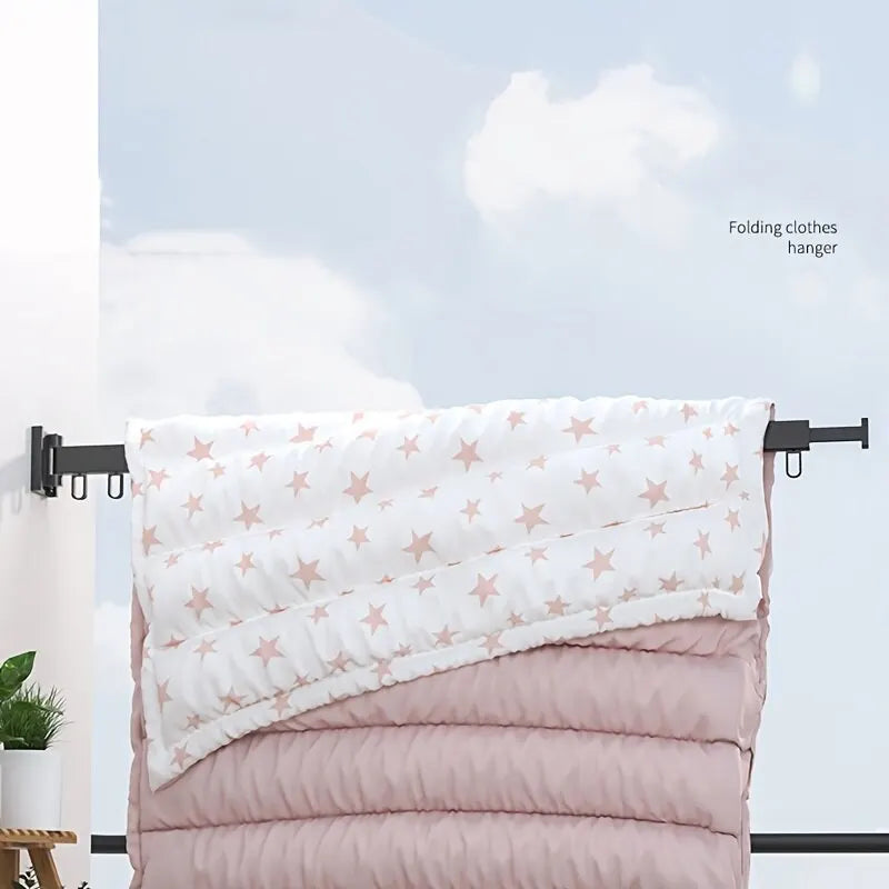 Wall-Mounted Foldable Aluminum Alloy Clothes Drying Rack Perfect for Balcony Bedroom Kitchen Living Room