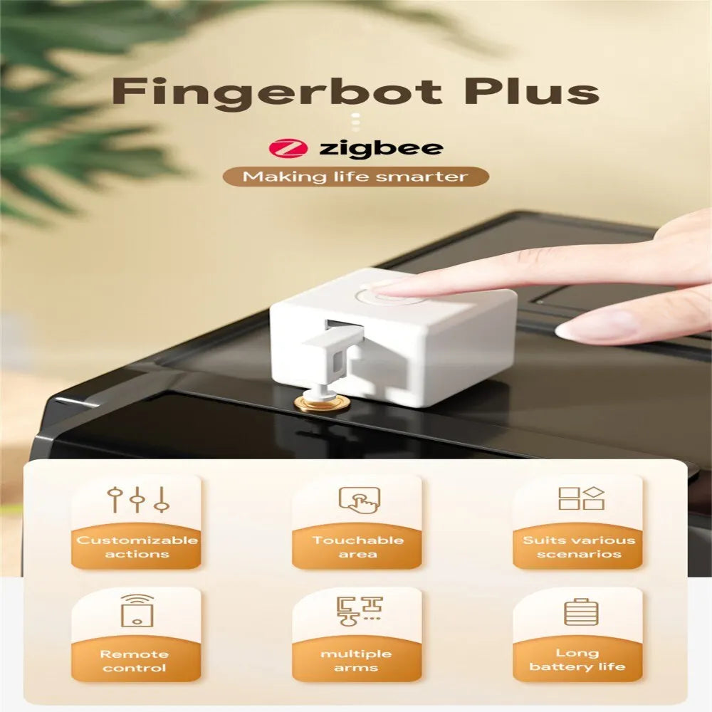 Tuya Zigbee Finger bot Switch Button Pusher Smart Life Timer Voice Control Works with Alexa Google Assistant