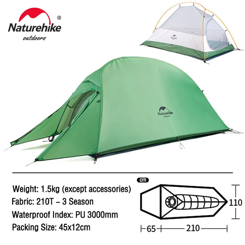 Naturehike Cloud Up 1 2 3 People Tent - My Store