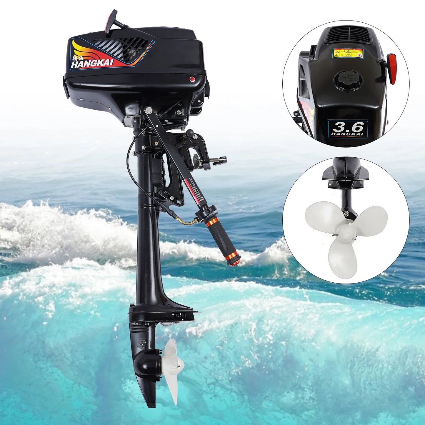 2-Stroke 3.5HP/3.6HP/6HP/ 12HP/18HP Outboard Motor Engine Fishing Boat Motor HANGKAI 3.5-7.0HP 2/4Stroke Outboard Motor Fishing