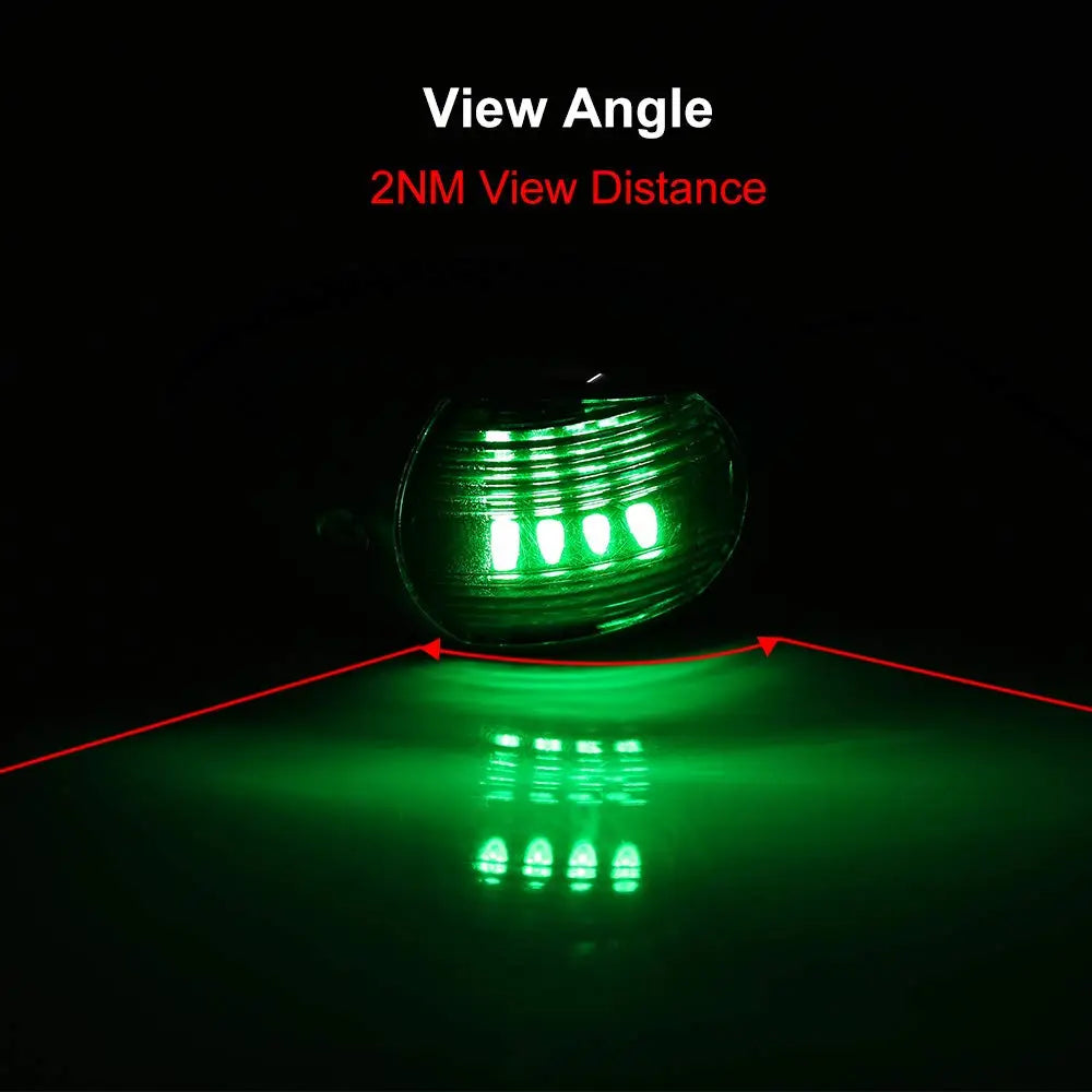 Yacht Navigation Light Waterproof LED Marine Sounding Light Navigation Light Red and Green Marine Light 12V 24V 2 PCS