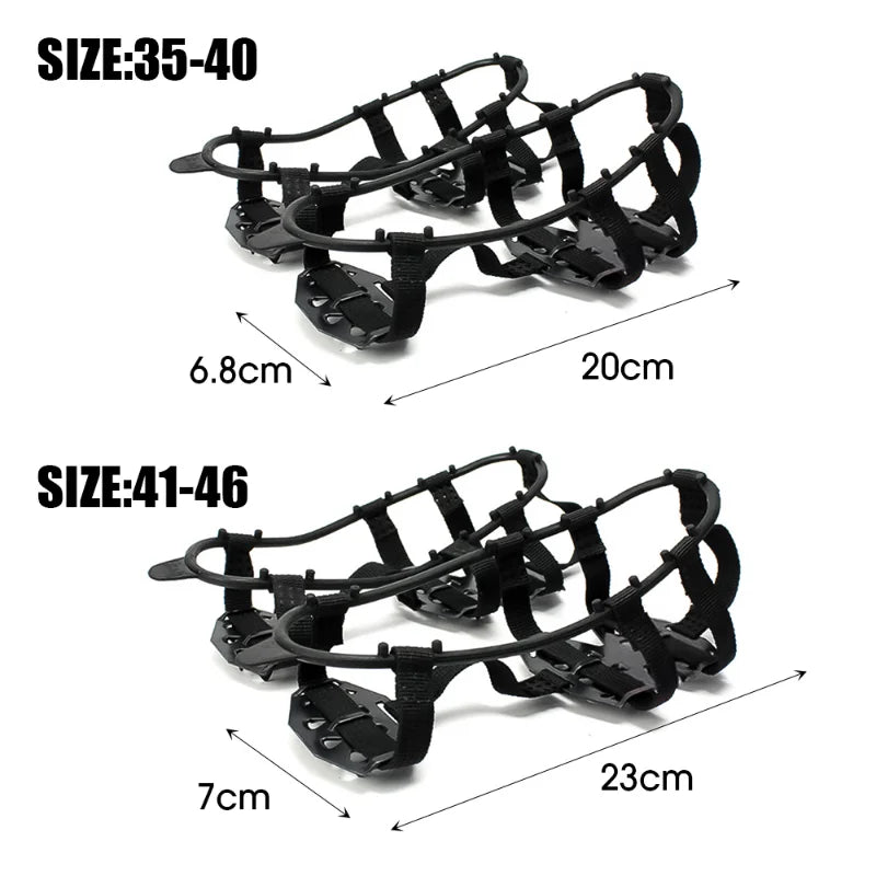 Anti-Skid Shoe Covers Snow Claws Outdoor 24tooth Manganese Steel Crampons Nails Outdoor Climbing Equipments Hiking Fishing Shoes
