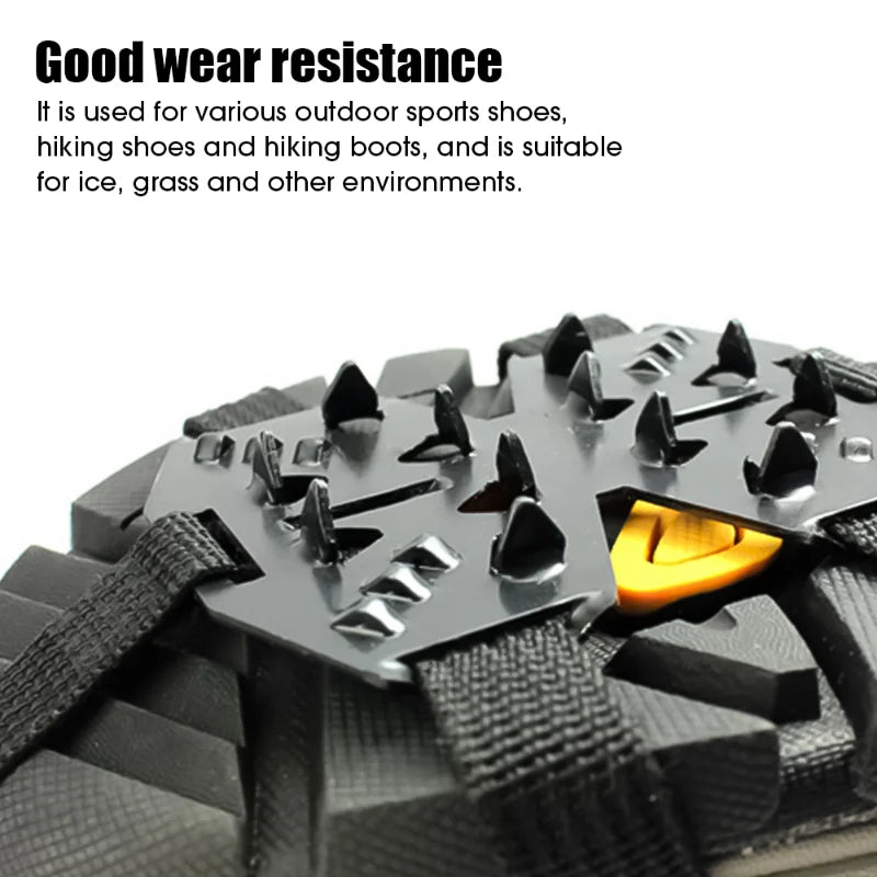 Anti-Skid Shoe Covers Snow Claws Outdoor 24tooth Manganese Steel Crampons Nails Outdoor Climbing Equipments Hiking Fishing Shoes