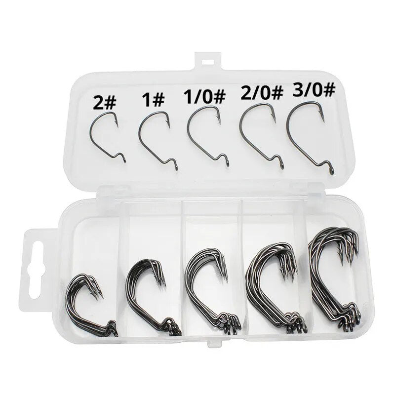 50pcs High Carbon Steel Fishhooks 1-3# Fish/For Fishing Hook/Tackle - My Store