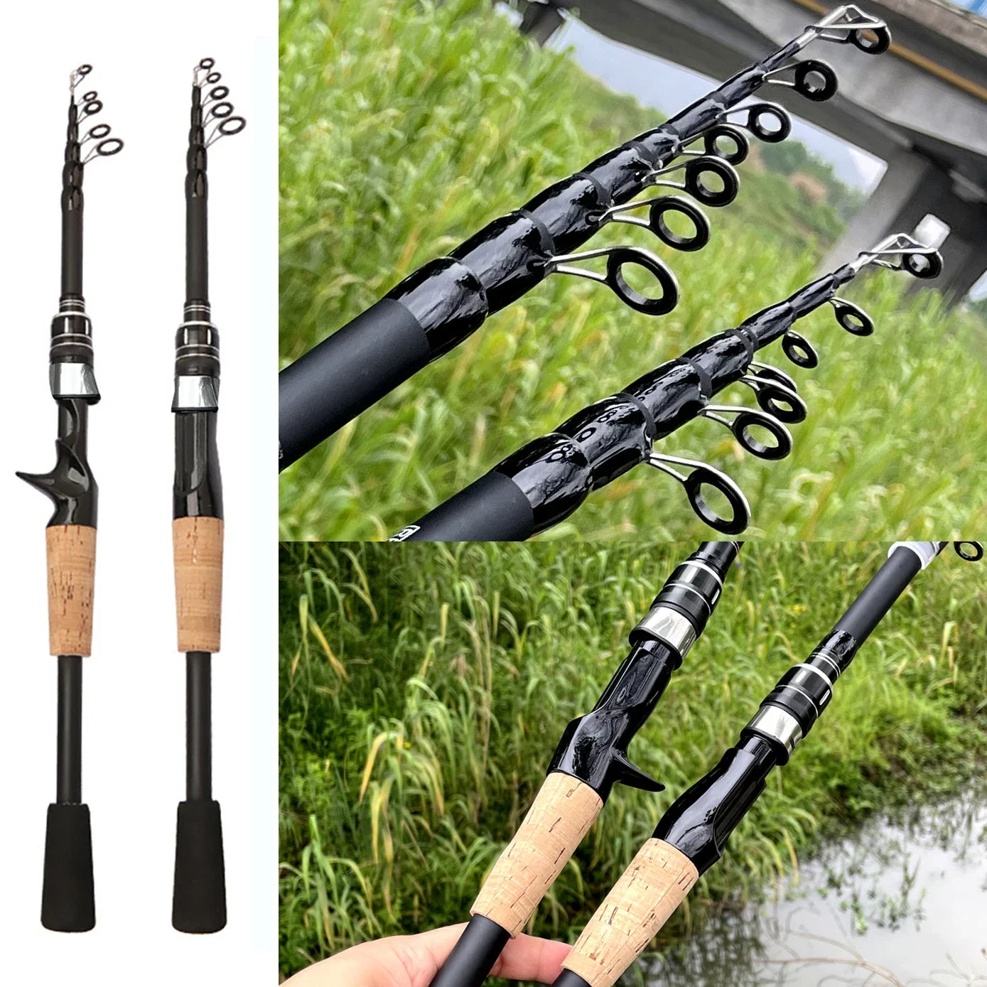 Fishing Rod and Reel Combo Set Telescopic Lure Rod Spinning Casting Short Jigging Rod