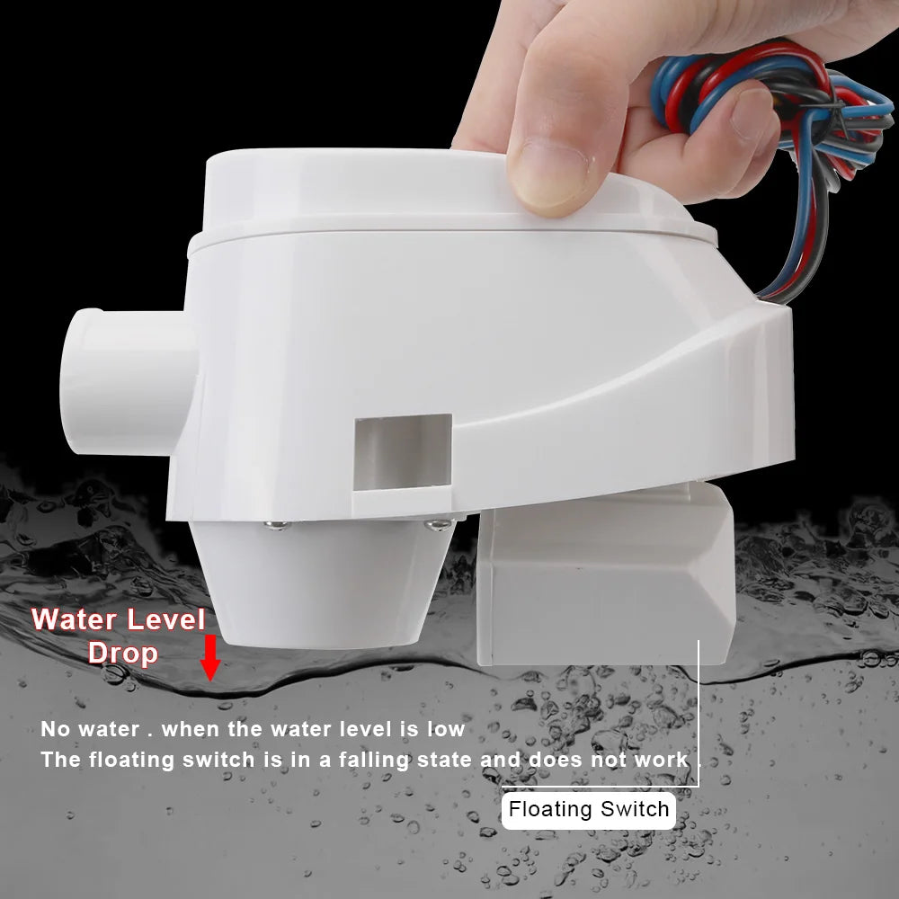 1pc Water Pump 12V Automatic Boat Bilge Pump Electric 1100GPH Boat Accessories Marine 12 Volt Submersible Seaplane Houseboat