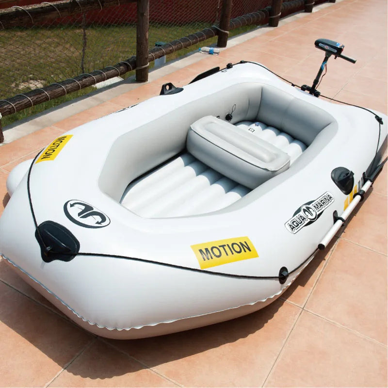 Aqua Marina 2 Person MOTION fishing boat thick PVC inflatable boat kayak dinghy raft paddle foot pump bag motor mount engine