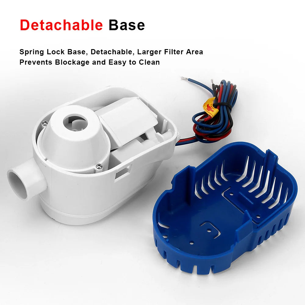 1pc Water Pump 12V Automatic Boat Bilge Pump Electric 1100GPH Boat Accessories Marine 12 Volt Submersible Seaplane Houseboat