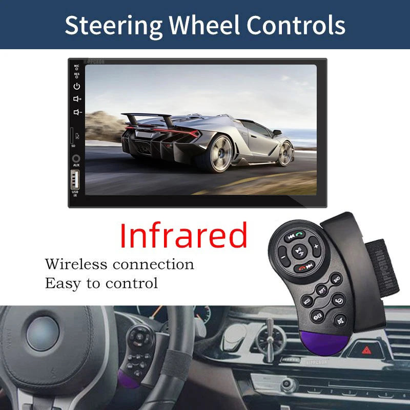 7 Inch Car Radio 1 Din MP5 Player Touch Screen Multimedia FM ISO Power Aux Input USB Bluetooth Mirror Link Universal Autoradio