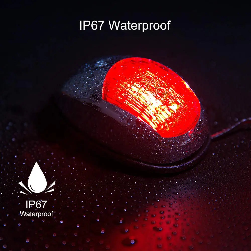 Yacht Navigation Light Waterproof LED Marine Sounding Light Navigation Light Red and Green Marine Light 12V 24V 2 PCS