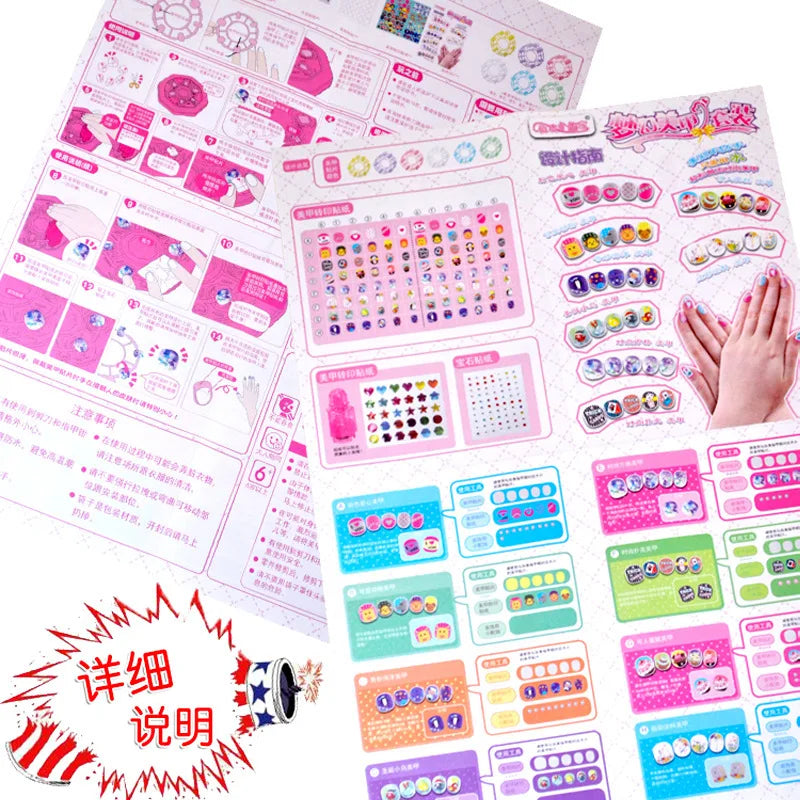 96pcs Children DIY Color Nail Sticker Set Beauty Pretend Toy Girls Handmade