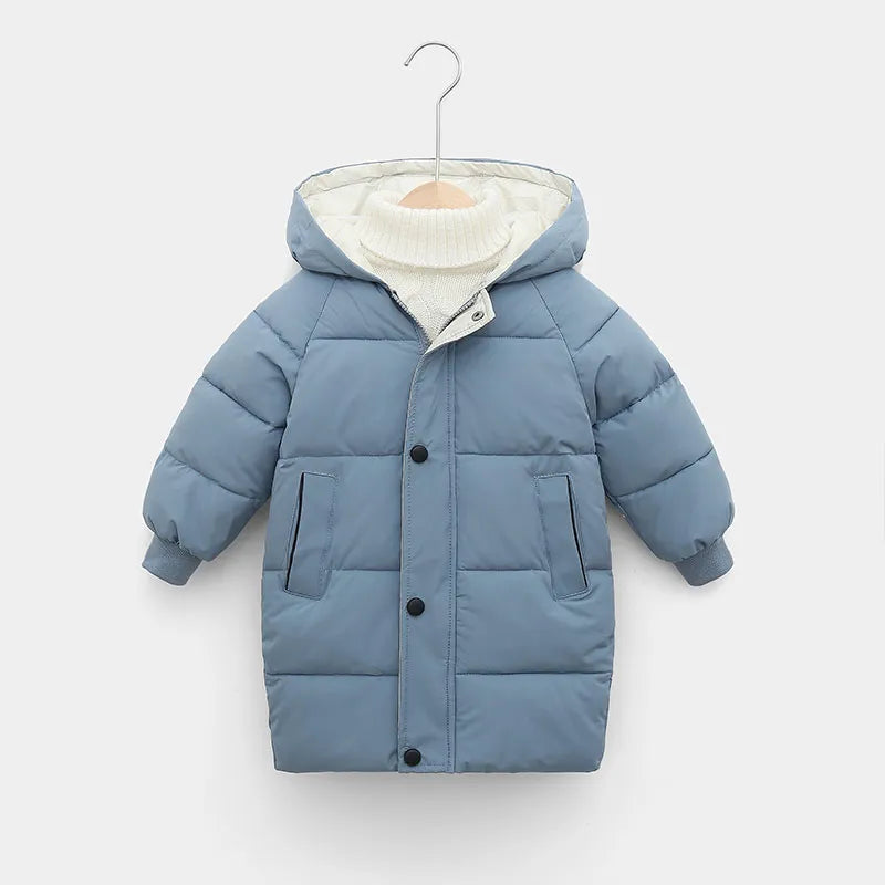 2-12Y Children's Down Outerwear Winter Clothes Teen Boys Girls Cotton-Padded Parka Coats