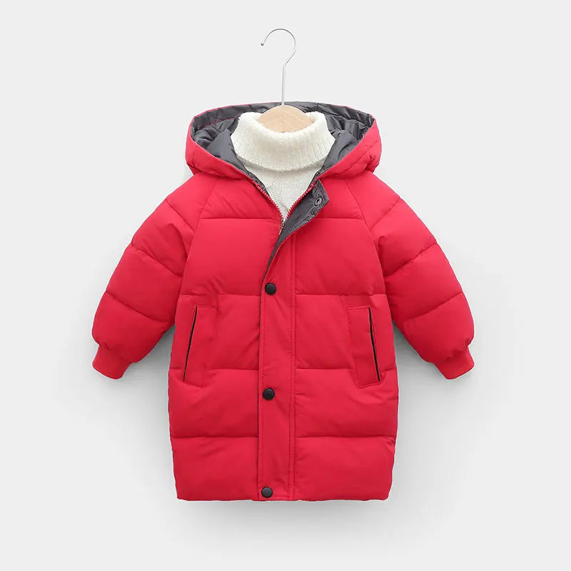 2-12Y Children's Down Outerwear Winter Clothes Teen Boys Girls Cotton-Padded Parka Coats