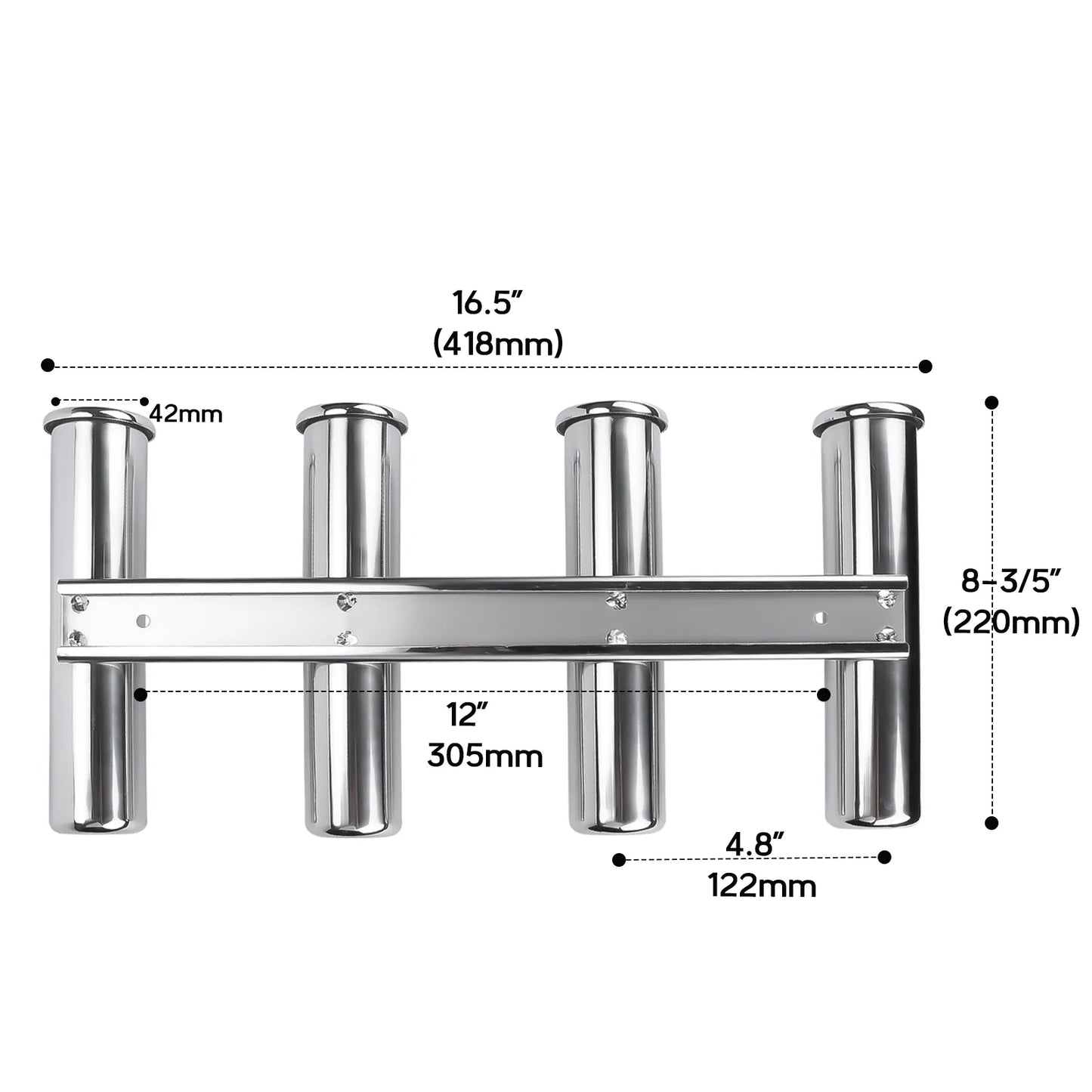 Boat Accessories Wall-Mounted Stainless Steel Fishing  Pod Rack for Marine Boat Camper RV