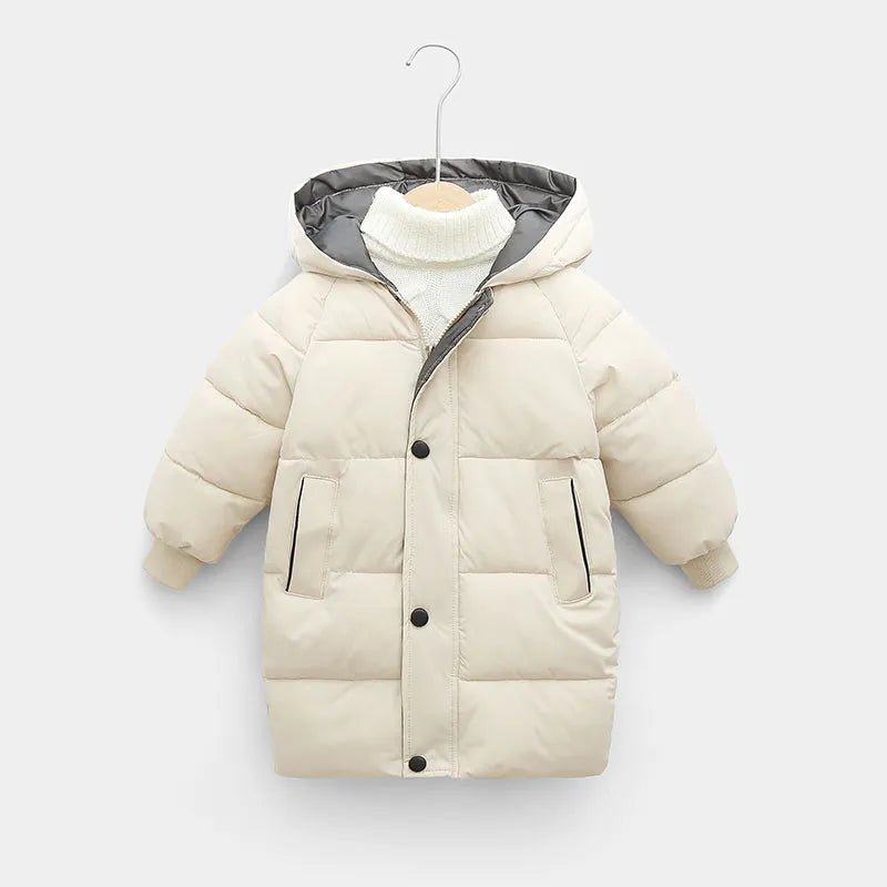 2-12Y Children's Down Outerwear Winter Clothes Teen Boys Girls Cotton-Padded Parka Coats