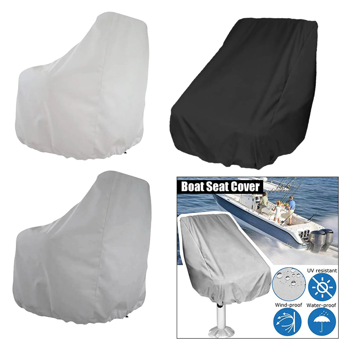 Boat Seat Cover Outdoor Foldable Ship Fishing Waterproof Dust Helmsman Captain Chair UV Resistant