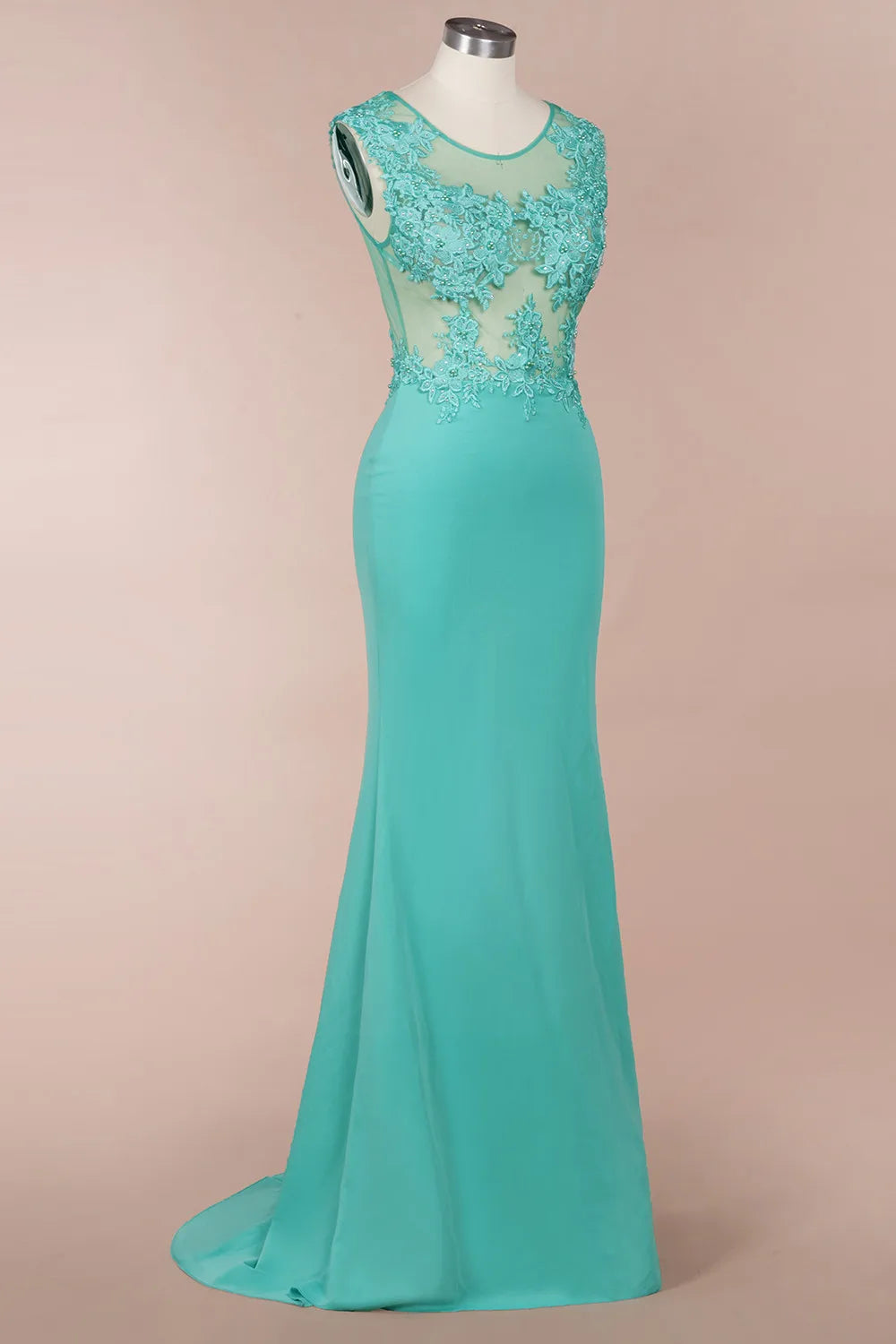 New Arrival Green Lace Mermaid Prom Dresses Long Sexy Illusion Sleevless Evening Party Dresses Vestido de Festa