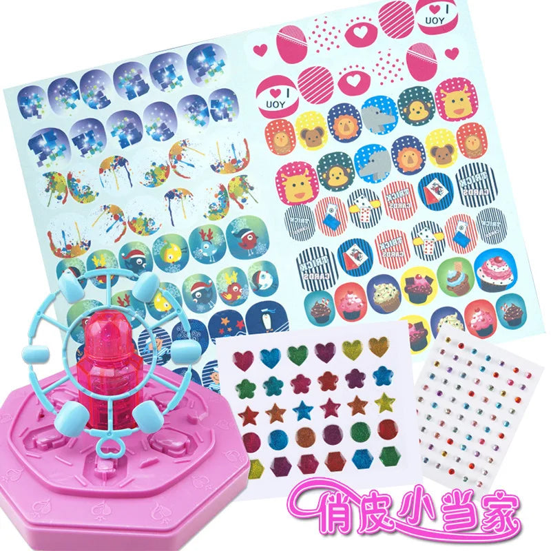 96pcs Children DIY Color Nail Sticker Set Beauty Pretend Toy Girls Handmade