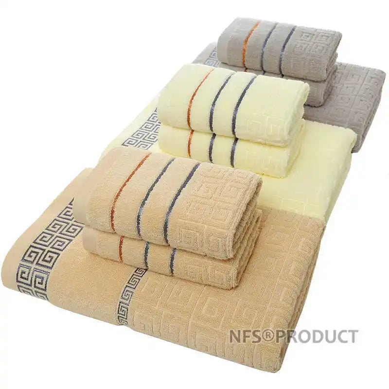 Bathroom Towel Set For Adutls 1PC 70x140CM Bath Towel And 2PC 34x75CM Face Towels Cotton Towel Sport Travel Beach Washcloth