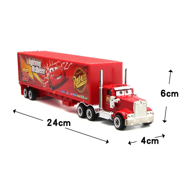 7PCS/Set Disney Pixar Car 3 Lightning m/c/Queen Jackson Storm Mack Truck 1:55 Diecast Metal Car Model