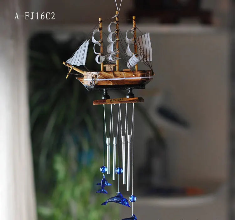 Mediterranean style sailing wind moans, Ocean series dolphin wind chimes