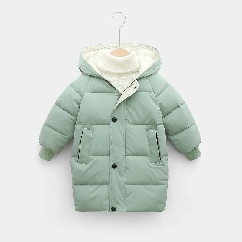 2-12Y Children's Down Outerwear Winter Clothes Teen Boys Girls Cotton-Padded Parka Coats