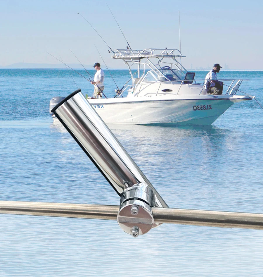 2PCS Boat Accessories marine stainless Boat Stainless Steel Clamp On Fishing Rod Holder