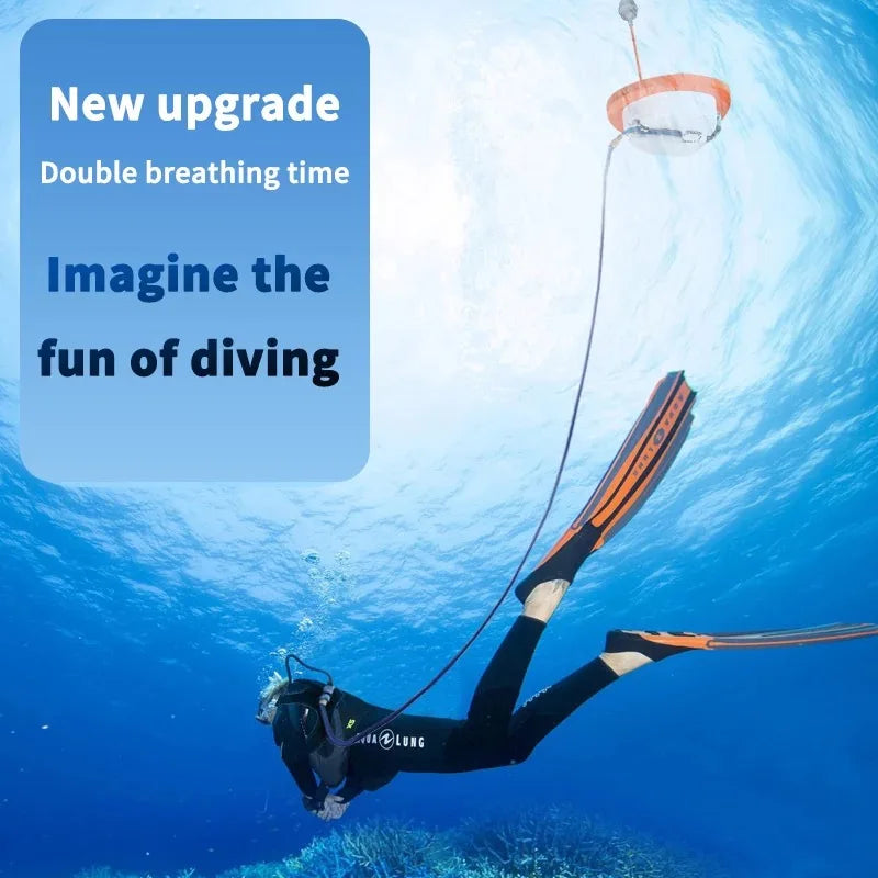 2.7-5 Hours Scuba Diving Snorkel Equipment Trap Mobile Ventilator Support Deepest 12 Meters