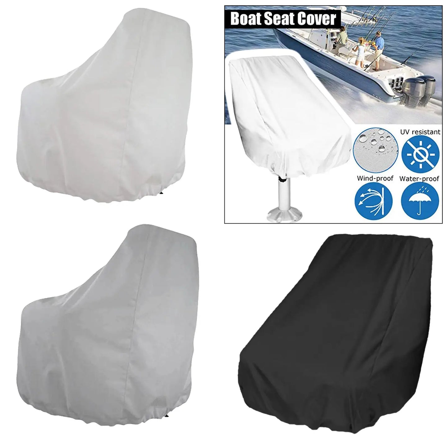 Boat Seat Cover Outdoor Foldable Ship Fishing Waterproof Dust Helmsman Captain Chair UV Resistant