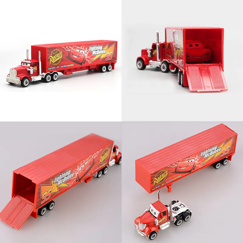 7PCS/Set Disney Pixar Car 3 Lightning m/c/Queen Jackson Storm Mack Truck 1:55 Diecast Metal Car Model