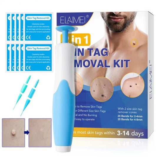 2 In1 Painless Auto Skin Tag Mole Wart Removal Kit Cleaning Tools Face Skin Care Body Wart Dot Treatments Remover Beauty Health