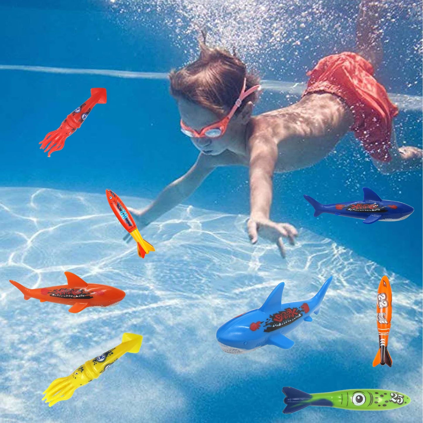 Children Diving Toys Swimming Octopus Pool Funny Octopus Diving Game Play Water Toys Underwater Training Fun Bath Toys For Kids