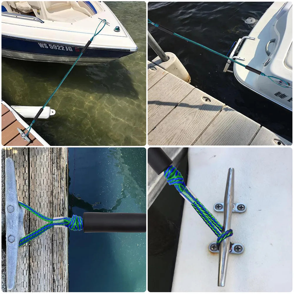 Bungee dock lines for boats anchor rope Mooring Rope 4000LBS stretchable Bungee Cord Dock Ropesboat ties to dock 4ft 5ft 6ft