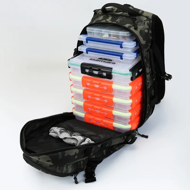 Men Fishing Lure Rod Box Bag Camping Climbing Backpack - My Store