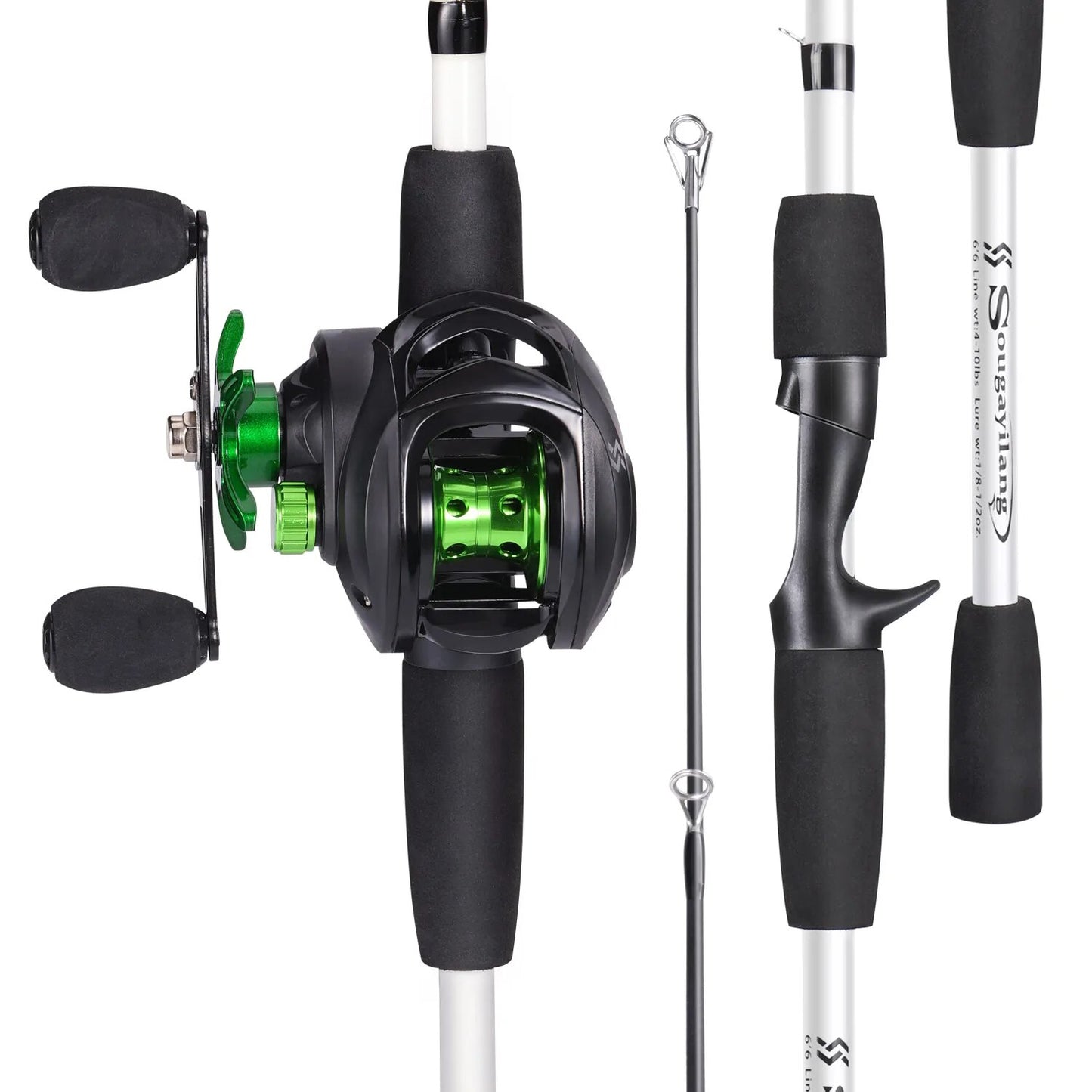 Sougayilan Bait casting Fishing Rod and Reel Set Casting Rod 7.2:1 Gear Ratio - My Store