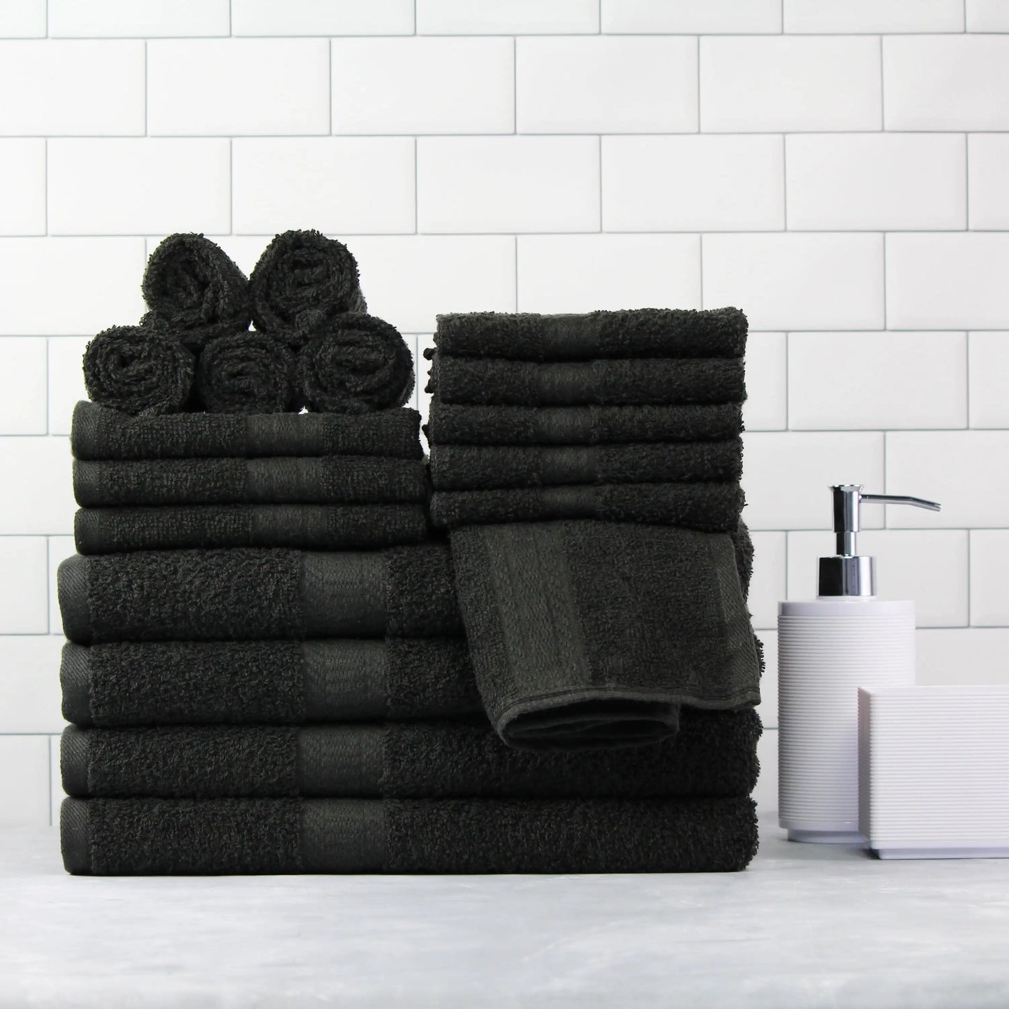 Solid 18-Piece Bath Towel Set